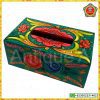 Tissue Boxes – Handpainted Wooden Green