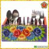 Cutlery Holder – Handpainted Floral (A)