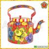 Kettle – Handpainted Metal – Design 03 (Floral) (Big – 8 Cups)