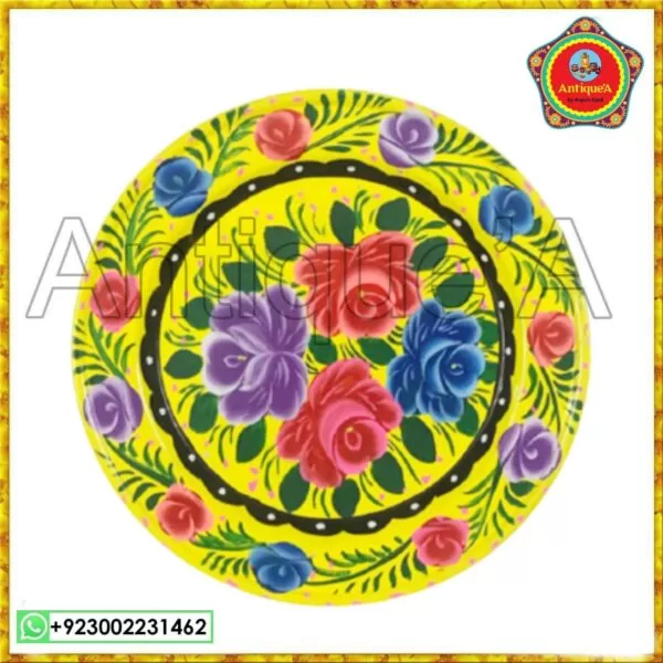 Serving Platter– Handpainted Metal (Round) Design N